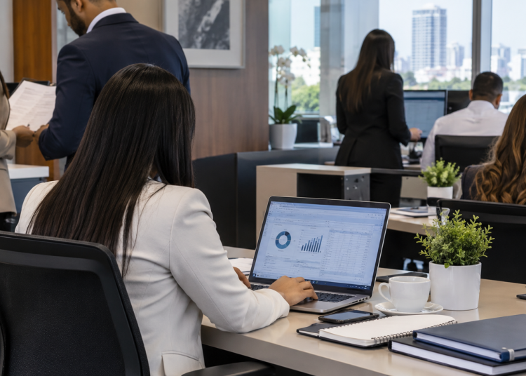 La actividad financiera requiere de empleados calificados, en su mayoría profesionales y con una mayoría de personal femenino.
